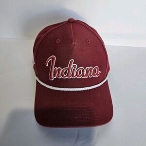 IU '47 Red White Snapback Cap One Size NCAA College Fan Apparel Hoosiers Crimson